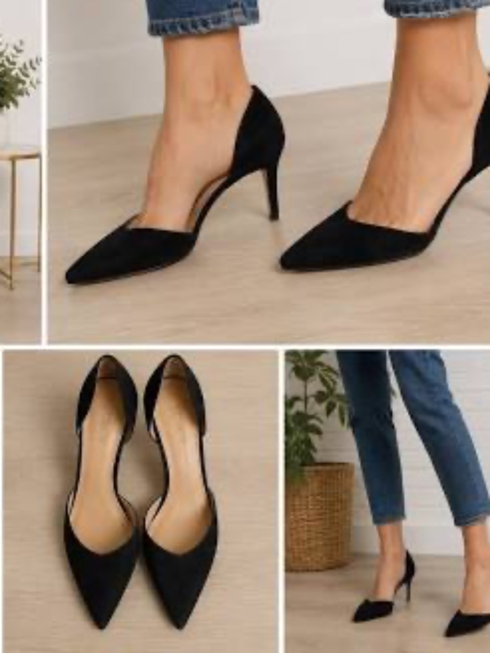 J Crew Suede Colette  d'Orsay Pumps Black